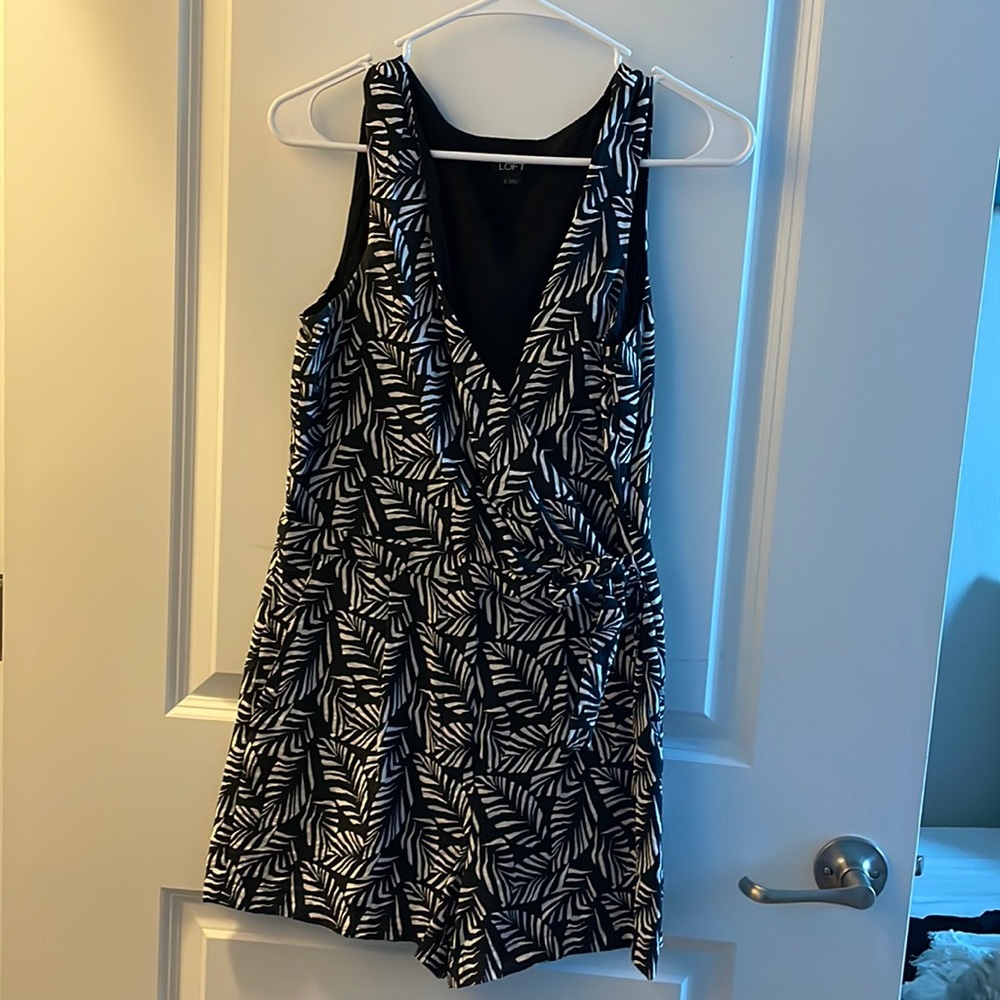 Loft black and white romper